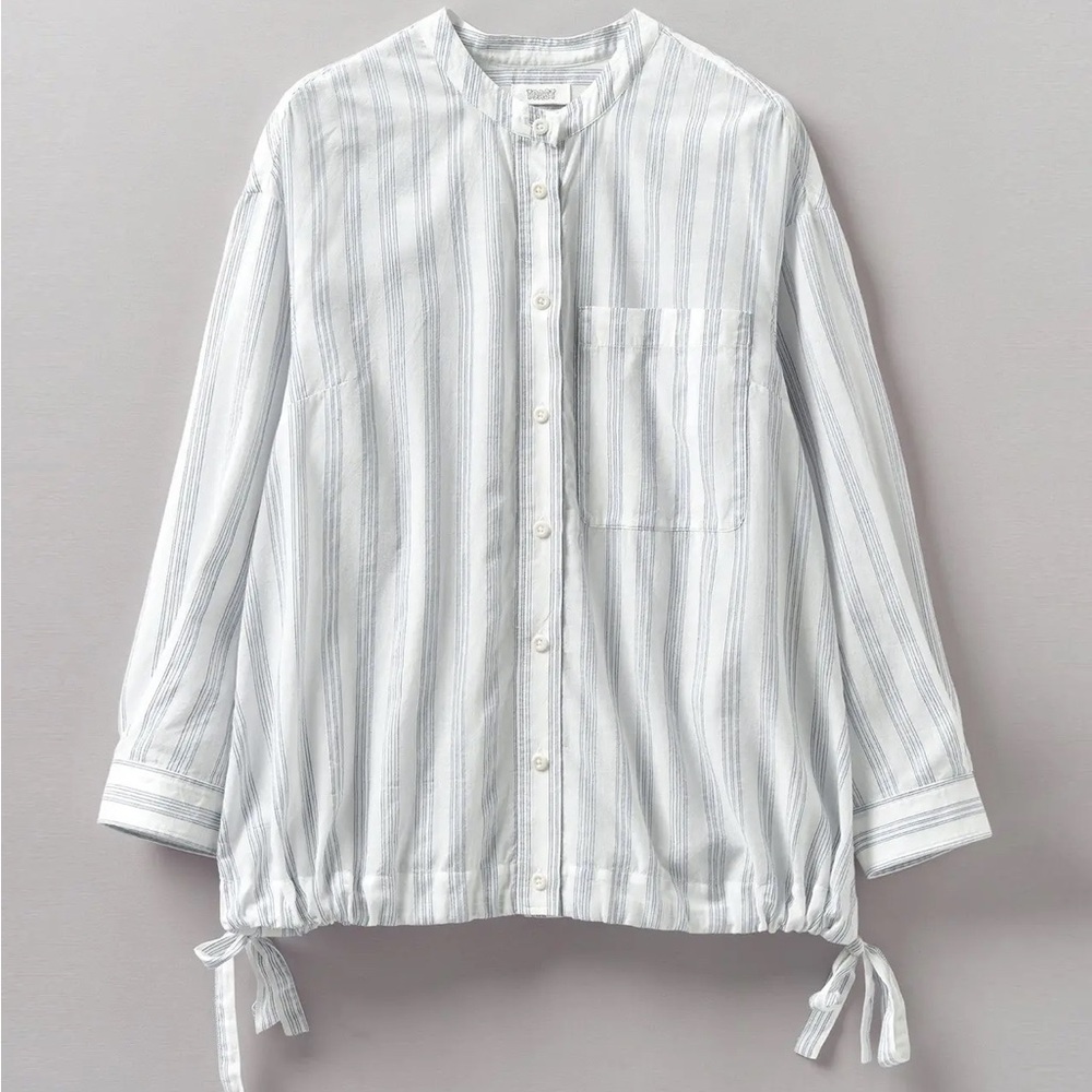 NWOT TOAST Drawstring Hem Stripe Cotton Shirt